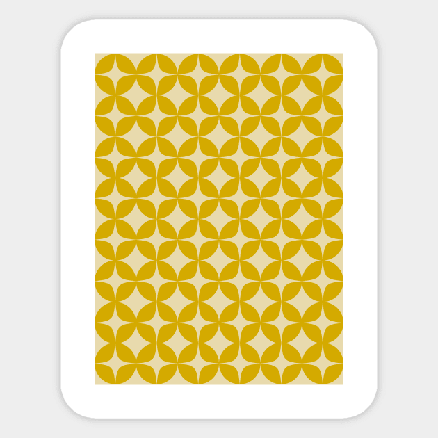 Modernism Pattern in Mustard Yellow Sticker by ApricotBirch